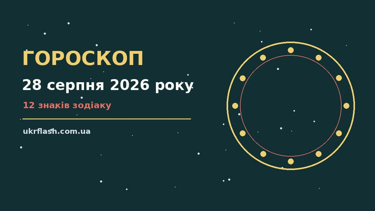 Зоряне небо із сузір'ями на тлі нічного міста як символ щоденного гороскопу на 28 серпня 2026